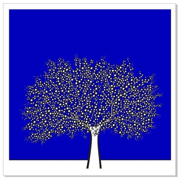 Ultramarine blue tree